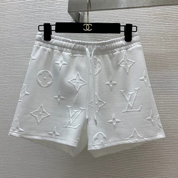 稀少ルイヴィトン 3Dモノグラム半袖Tシャツ コットン フェイク 上下セット vul39609